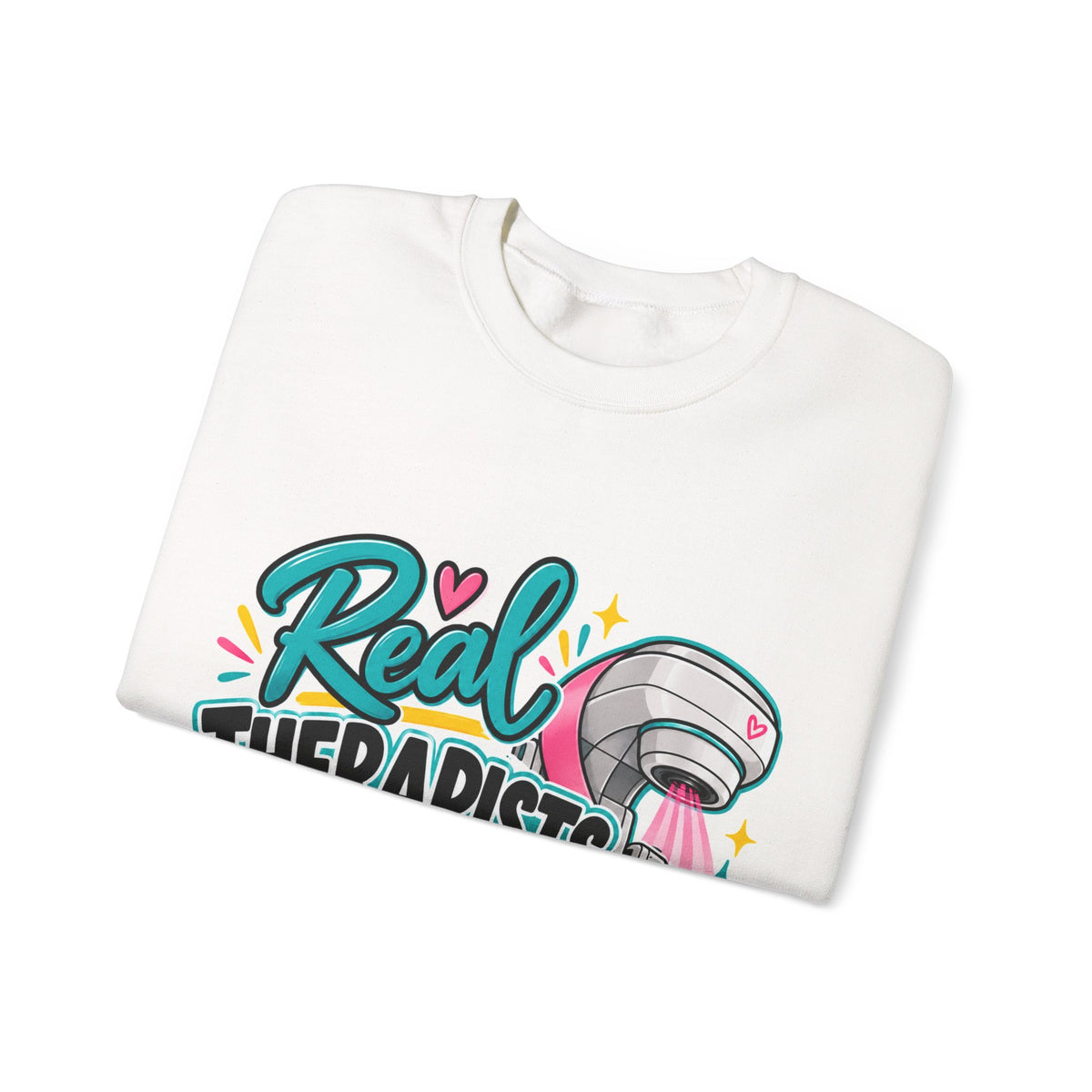 Therapist Crewneck — "Real Therapists Wear Pink" Breast Cancer Awareness Sweatshirt