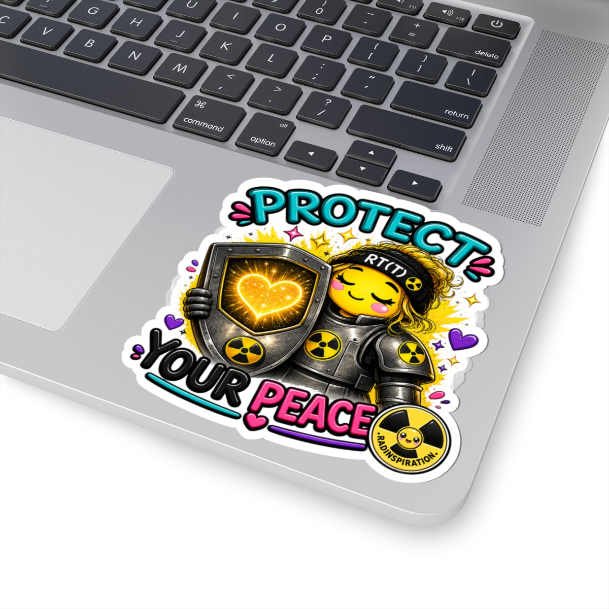Protect Your Peace Sticker — Cute Armor Emoji Vinyl Kiss-Cut Sticker