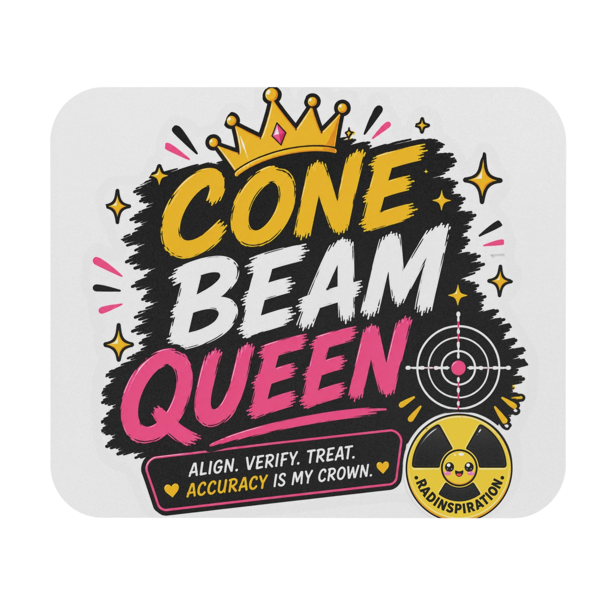 Cone Beam Queen Mouse Pad — Radiation Therapist Gift