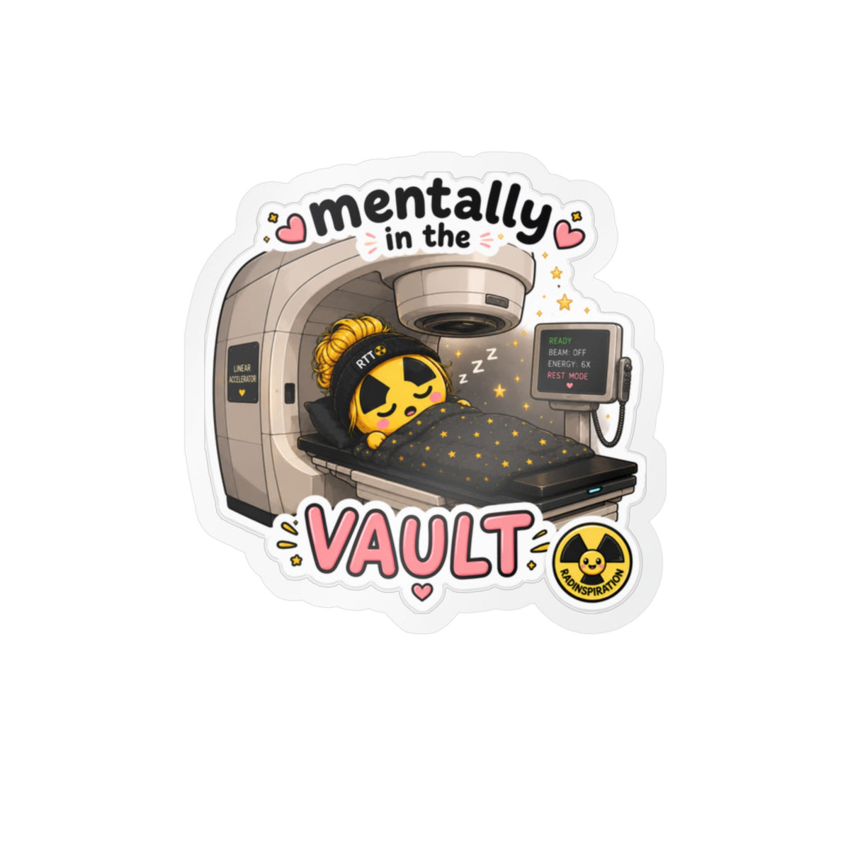 "Mentally in the Vault" Cute Tech Decal