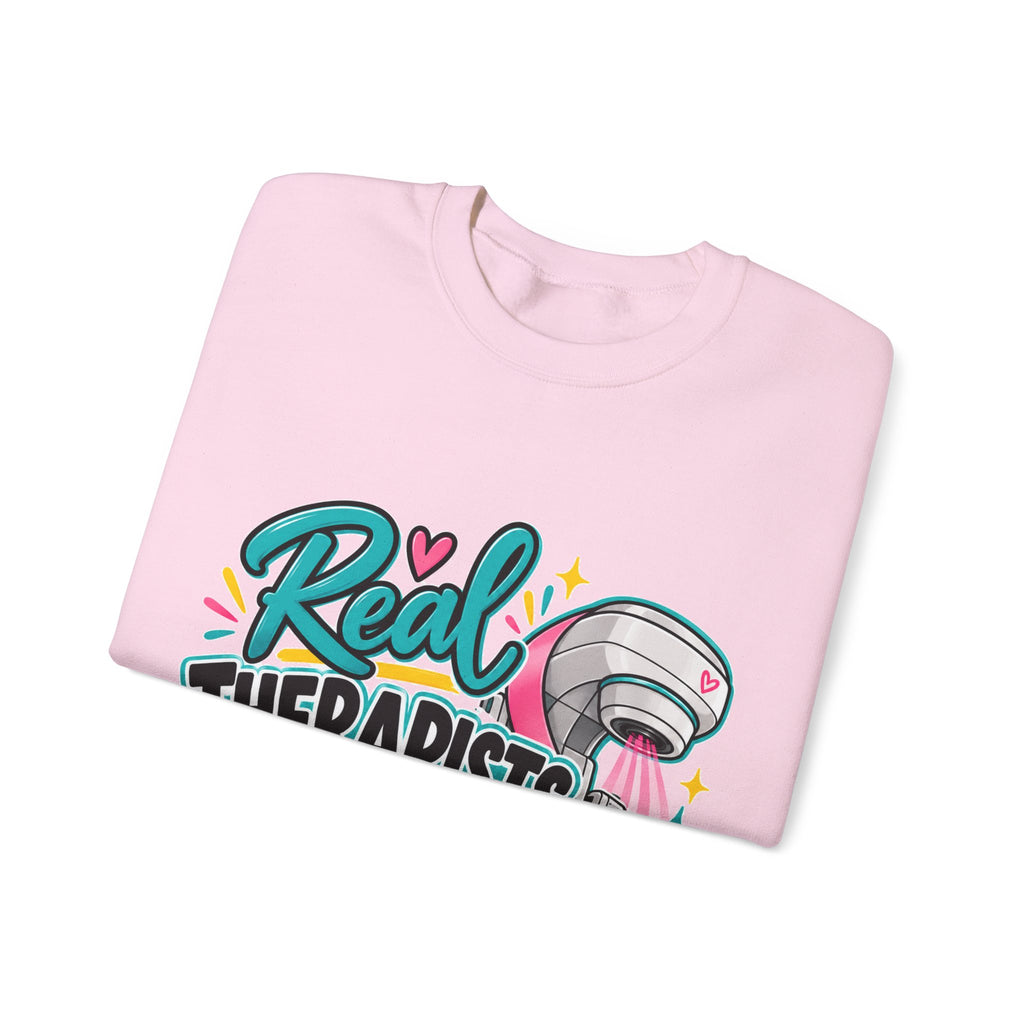 Therapist Crewneck — "Real Therapists Wear Pink" Breast Cancer Awareness Sweatshirt