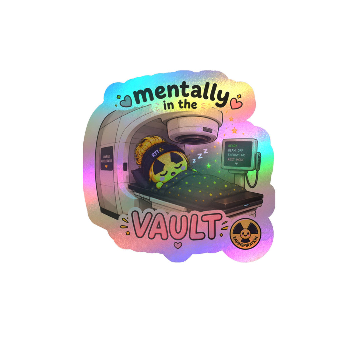 "Mentally in the Vault" Cute Tech Decal
