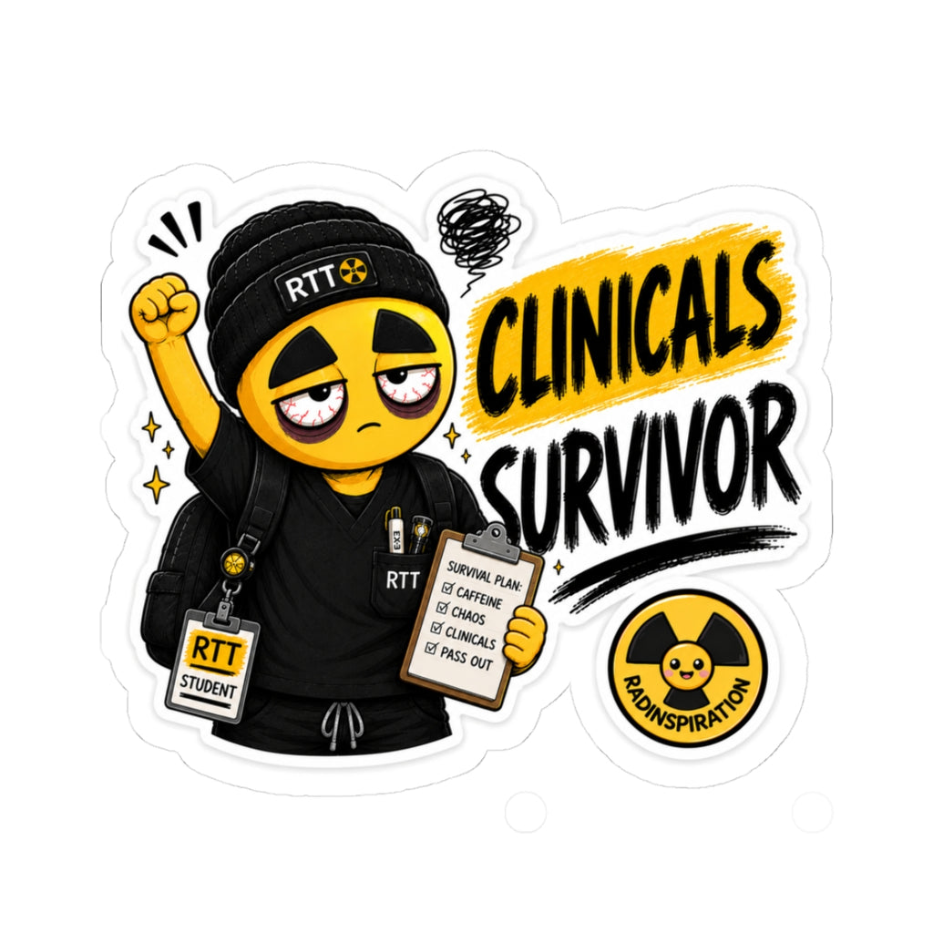 Clinicals Survivor Sticker — Funny RTT Student Laptop Decal