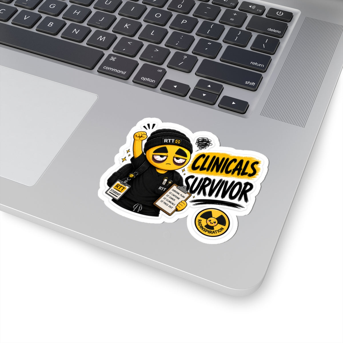 Clinicals Survivor Sticker — Funny RTT Student Laptop Decal