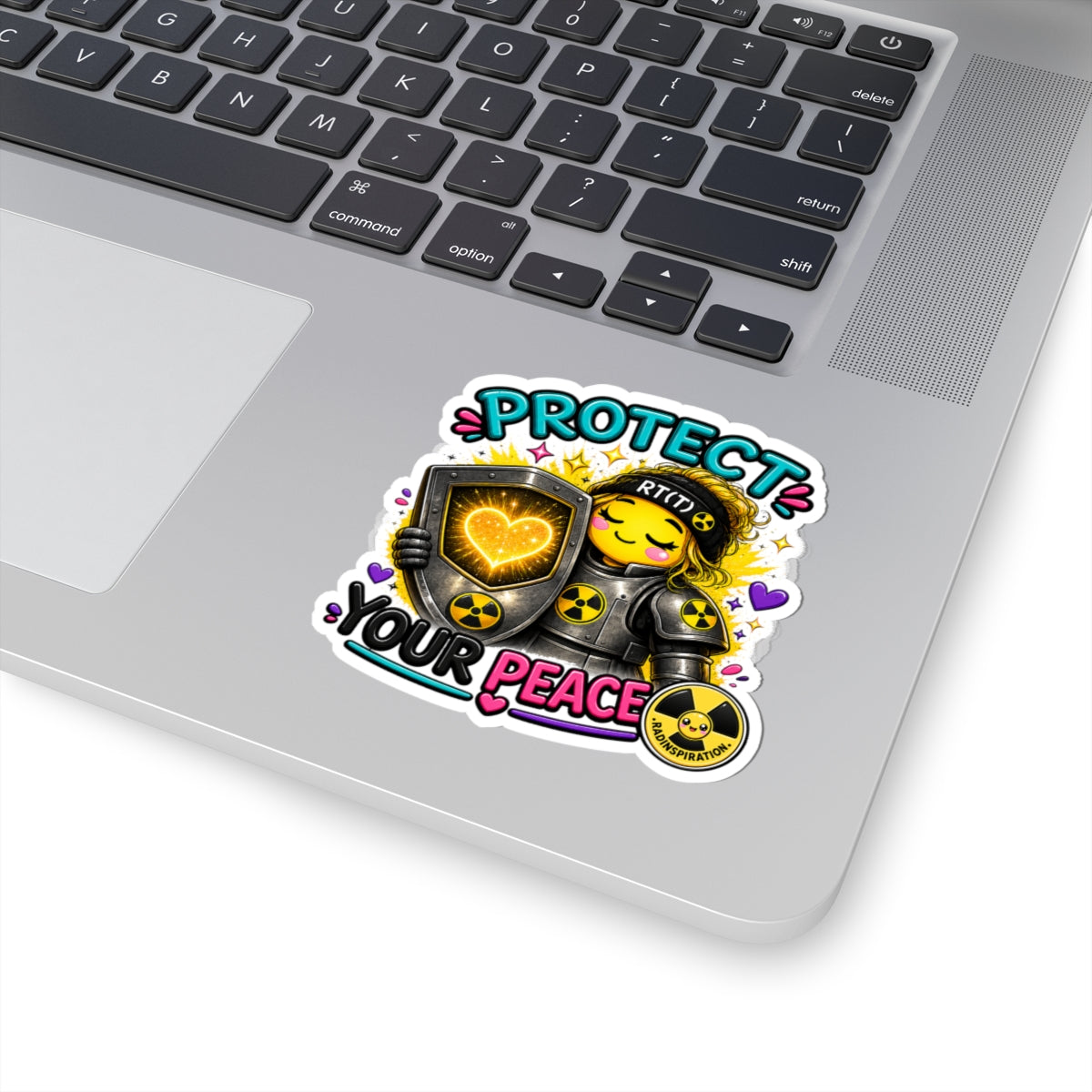 Protect Your Peace Sticker — Cute Armor Emoji Vinyl Kiss-Cut Sticker