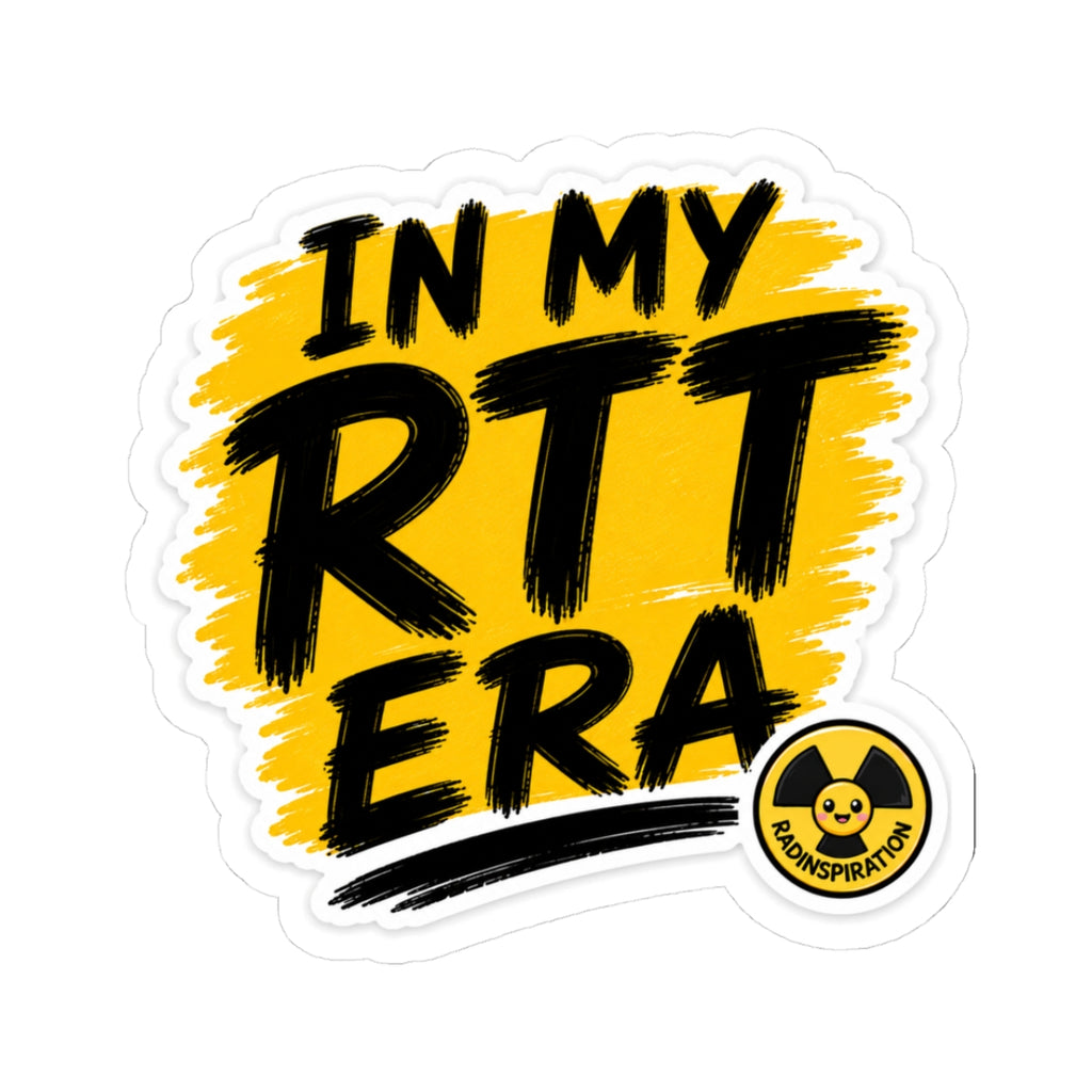 In My RTT Era Kiss-Cut Sticker — Bold Yellow Retro Laptop Decal