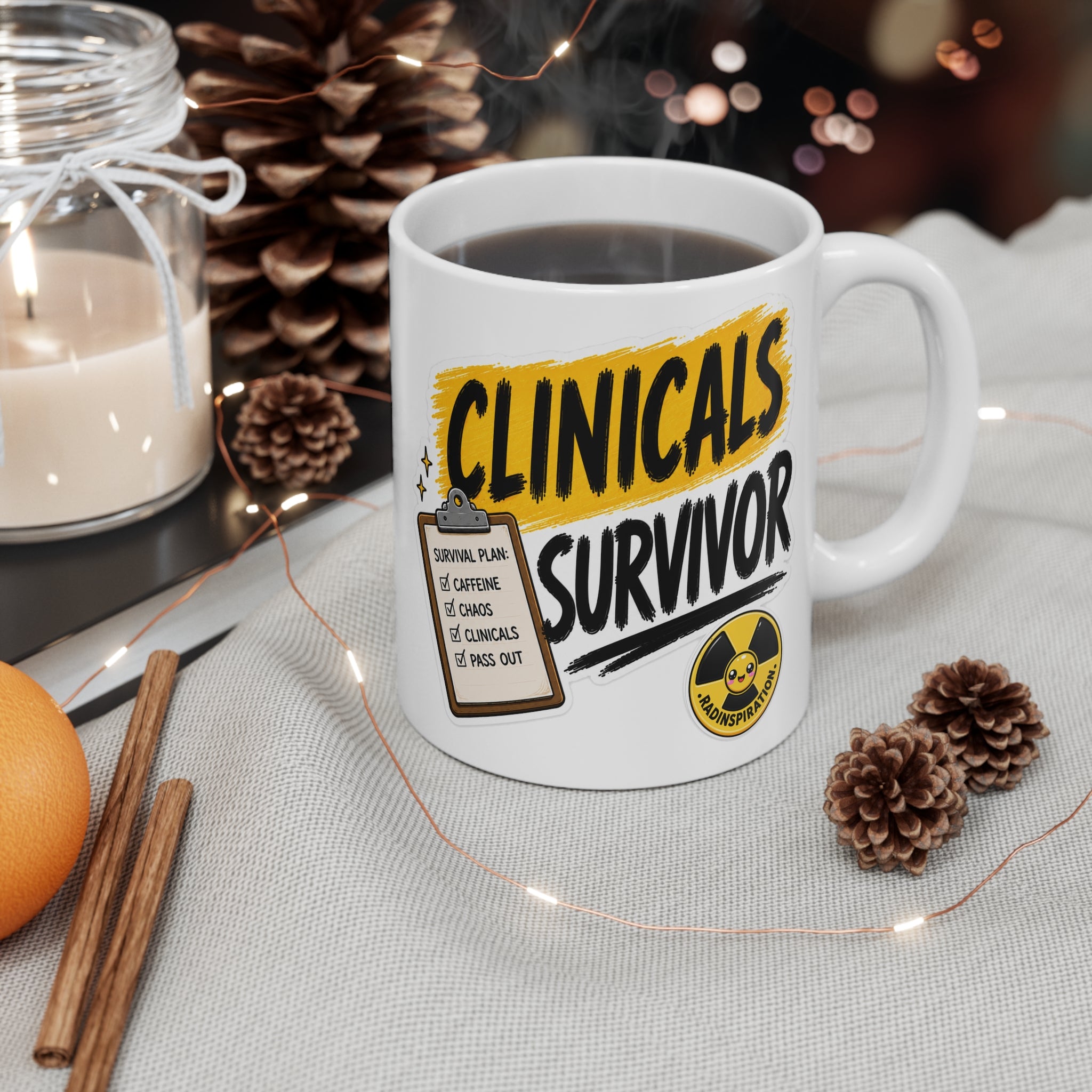 Clinicals Survivor Coffee Mug – Funny Student Gift (11oz)