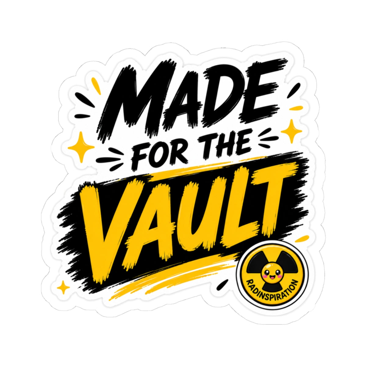 Made for the Vault Kiss-Cut Sticker — Bold Yellow Gamer/Streamer Decal
