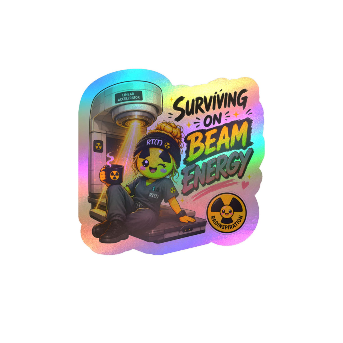 "Surviving on Beam Energy" Cute Tech Decal