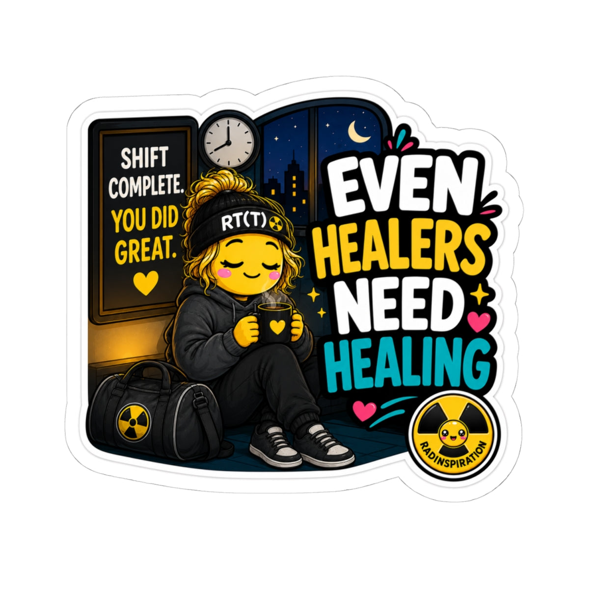 Even Healers Need Healing Sticker — Self-Care RTT Healthcare Appreciation Kiss-Cut Sticker
