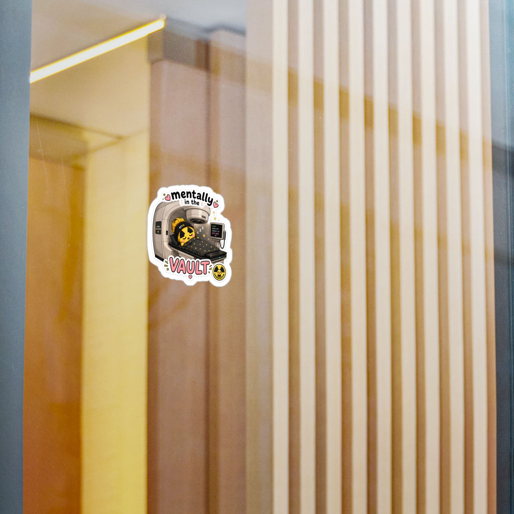 "Mentally in the Vault" Cute Tech Decal