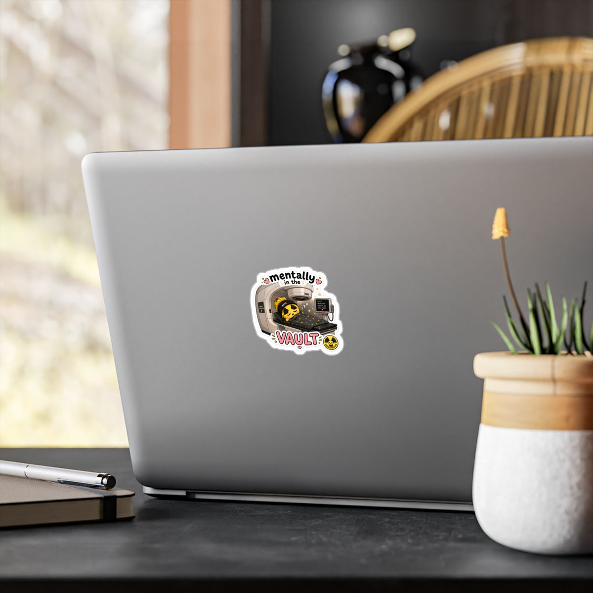 "Mentally in the Vault" Cute Tech Decal