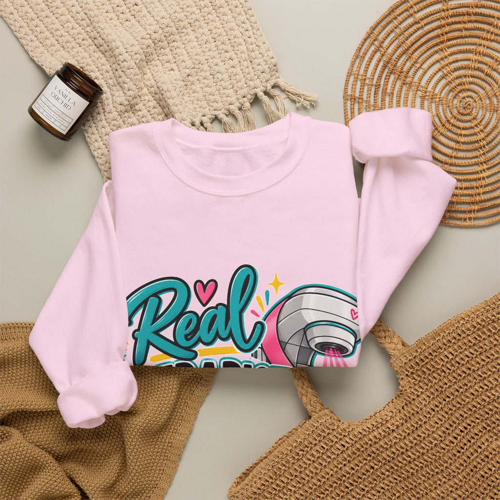 Therapist Crewneck — "Real Therapists Wear Pink" Breast Cancer Awareness Sweatshirt