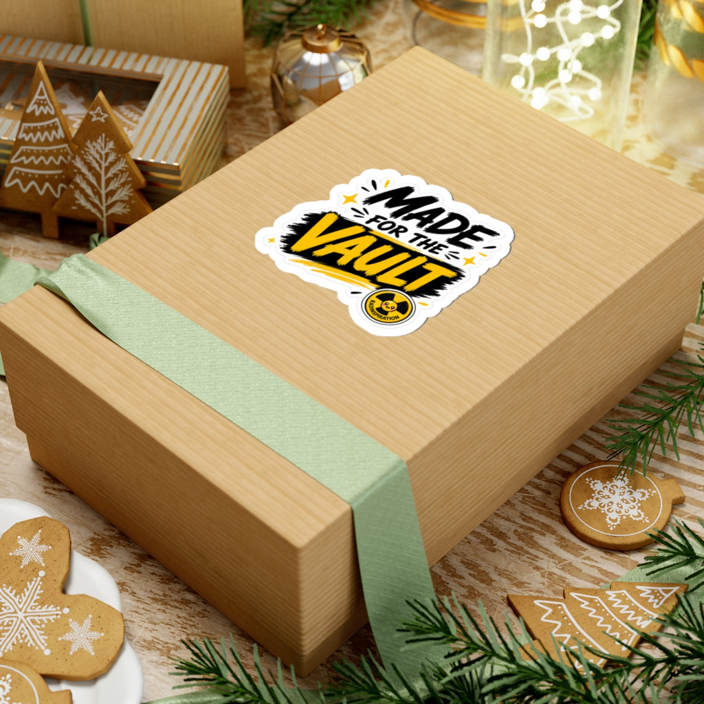 Made for the Vault Kiss-Cut Sticker — Bold Yellow Gamer/Streamer Decal